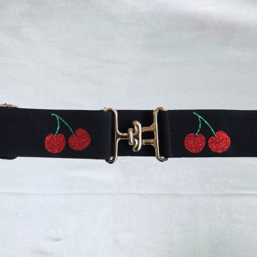 1.5 equestrian belt, Red cherries horse riding belt, Equestrian gift, Childs horse show belt