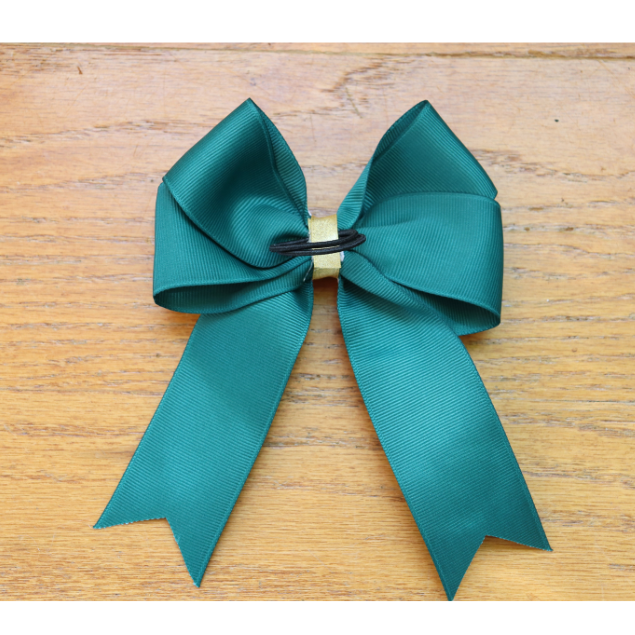 Red and Green stripe Holiday show bows for Equestrian