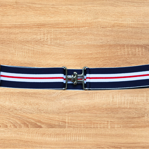 1.5 inch equestrian belt, Blue, red and white stripes riding belt, High quality adjustable horse riding belt, Stylish horse show belt