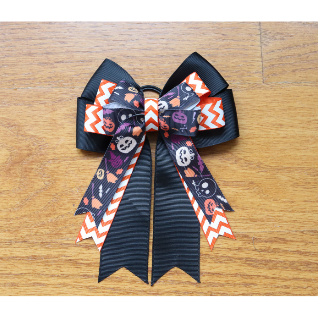 Halloween horse show bows, Equestrian hair bows, Short stirrup bows, Lead line, Kids hair bows