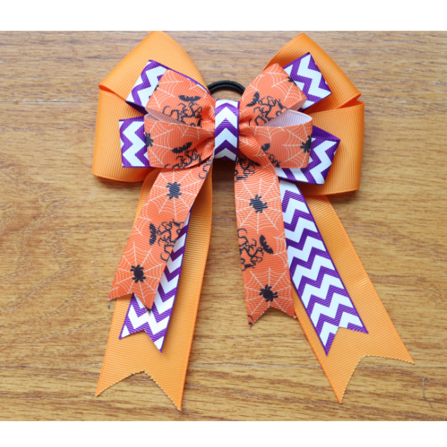 Halloween horse show bows, Equestrian hair bows, Short stirrup bows, Lead line, Kids hair bows