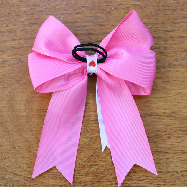 Pink Heart Valentine's Day Show Bows for Horseback Riders