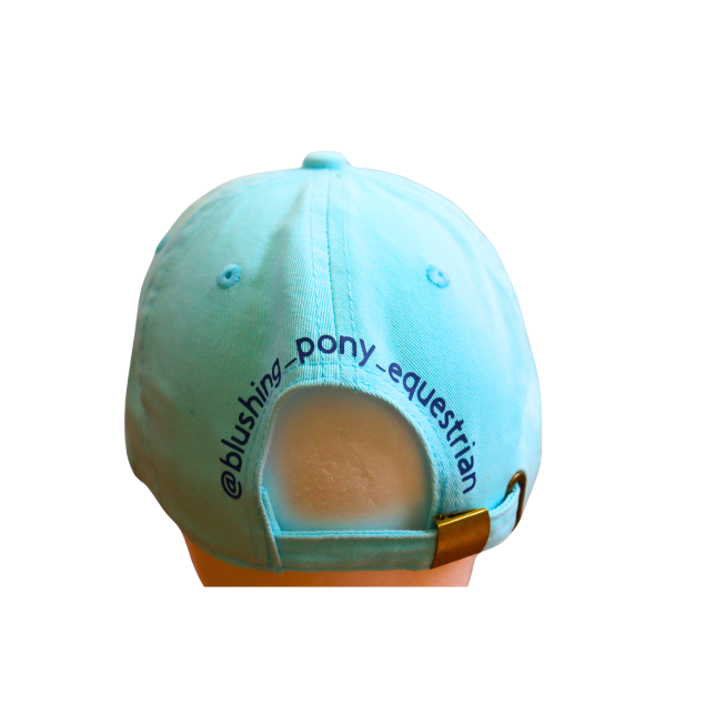 Light blue equestrian hat, Cute equestrian clothing, Baseball cap for horse riders, Fun pony hat, Equestrian gift