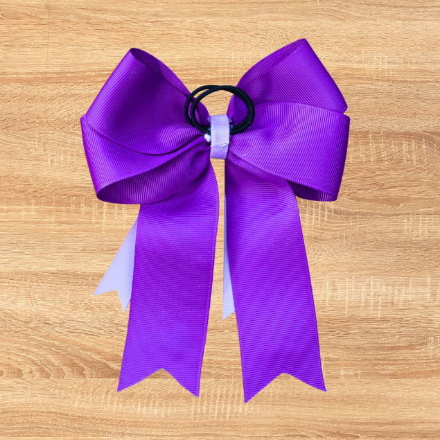 Purple Equestrian Dinosaur Show Bow for Horseback riders, set of 2 bows