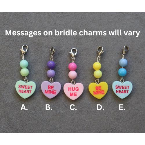 Heart bridle charm, Tack charm for horseback riding, Equestrian bridle charm, Equestrian gift, Valentines Day gift
