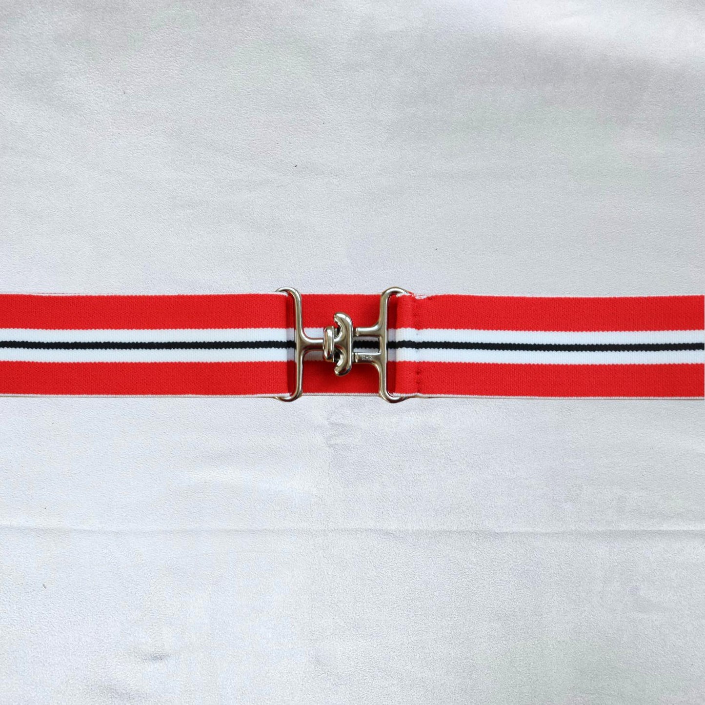 1.5 inch elastic equestrian belt, Red, white and black stripes riding belt, High quality adjustable riding belt, Stylish horse show belt
