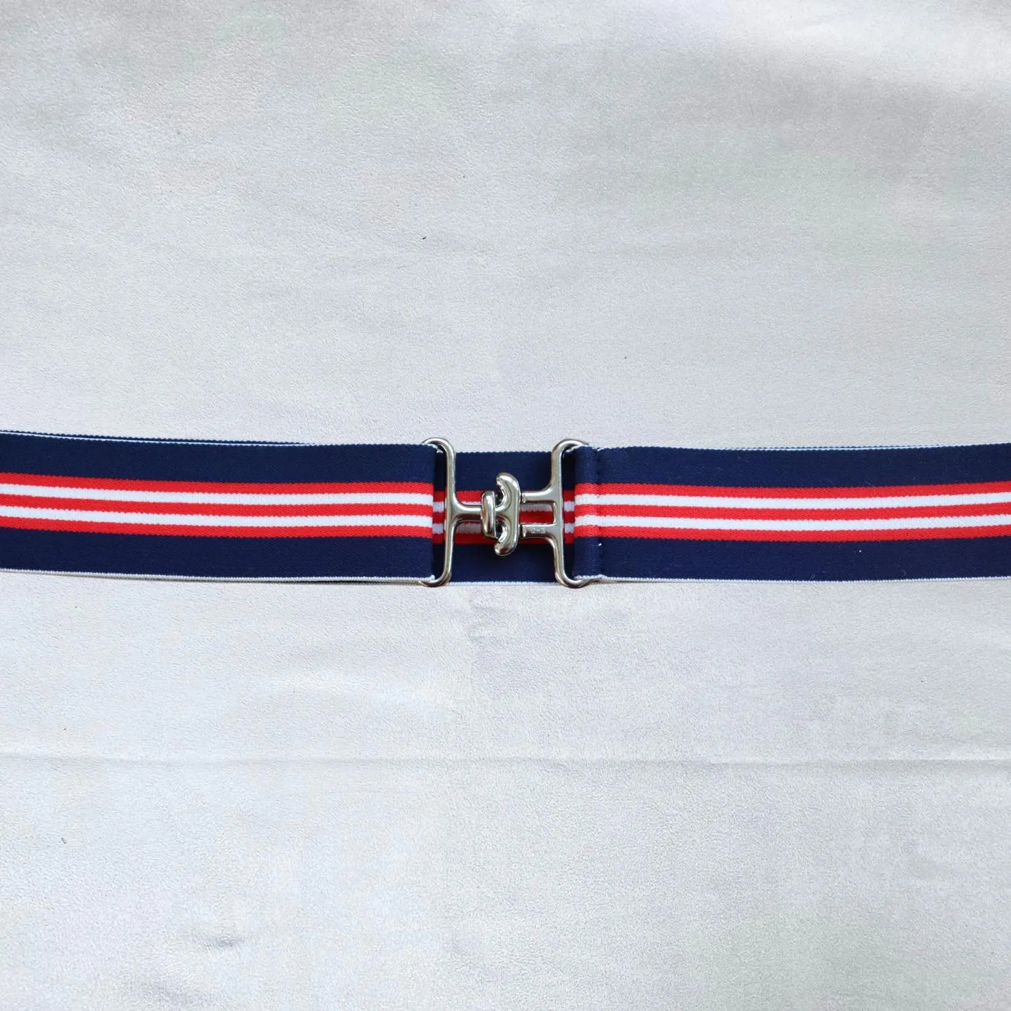 1.5 inch equestrian belt, Blue, red and white stripes riding belt, High quality adjustable horse riding belt, Stylish horse show belt