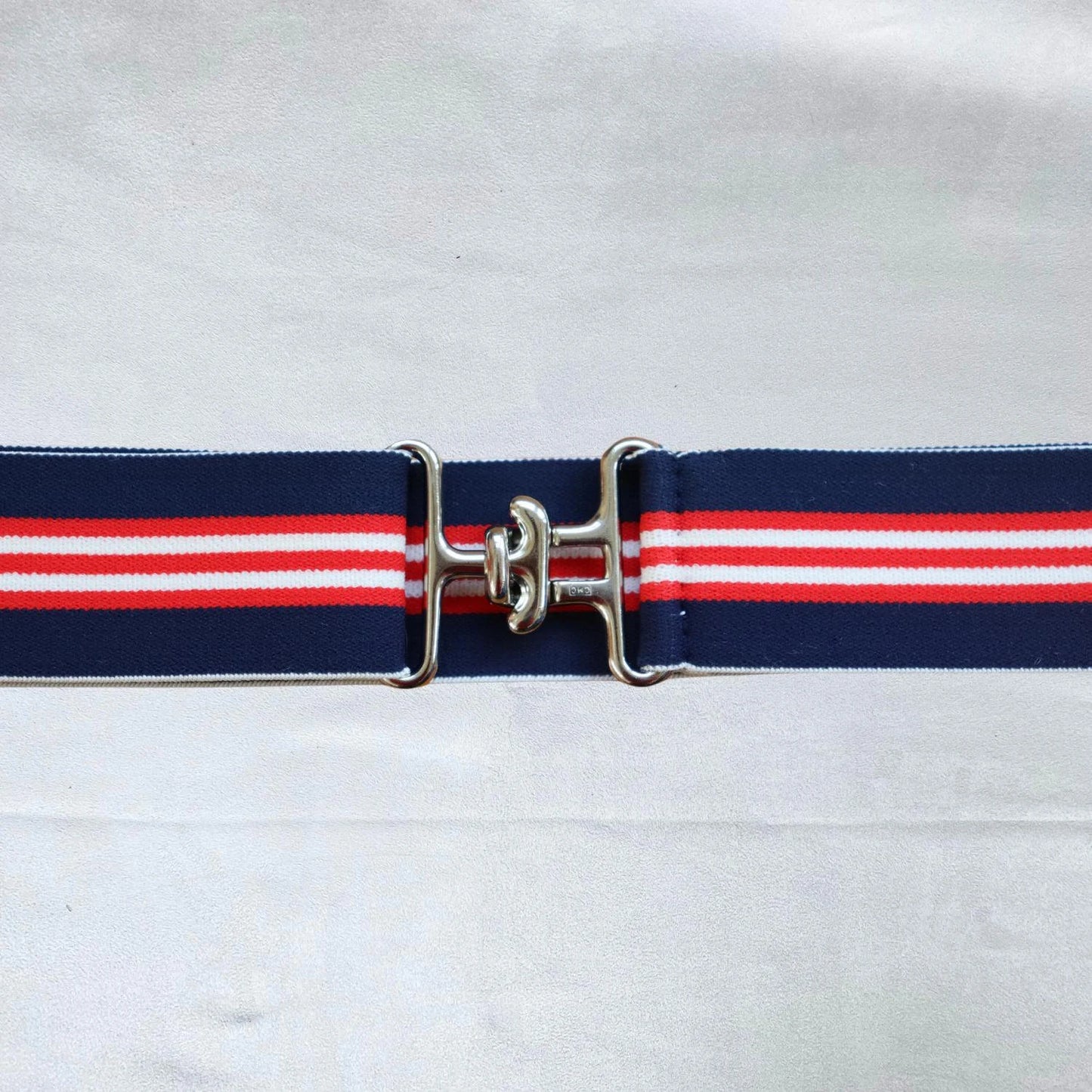 1.5 inch equestrian belt, Blue, red and white stripes riding belt, High quality adjustable horse riding belt, Stylish horse show belt