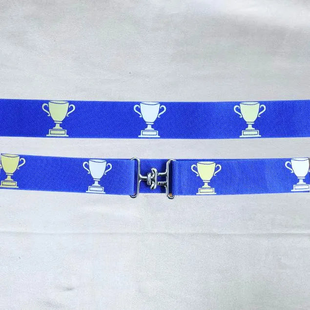 1.5 inch adjustable equestrian belt, Trophy horseback riding belt, Elastic horse riding belt with surcingle buckle, Equestrian gift