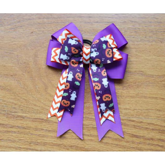 Halloween horse show bow plus belt, Equestrian hair bows and belt, Short stirrup bows, Lead line, Kids hair bows and belts