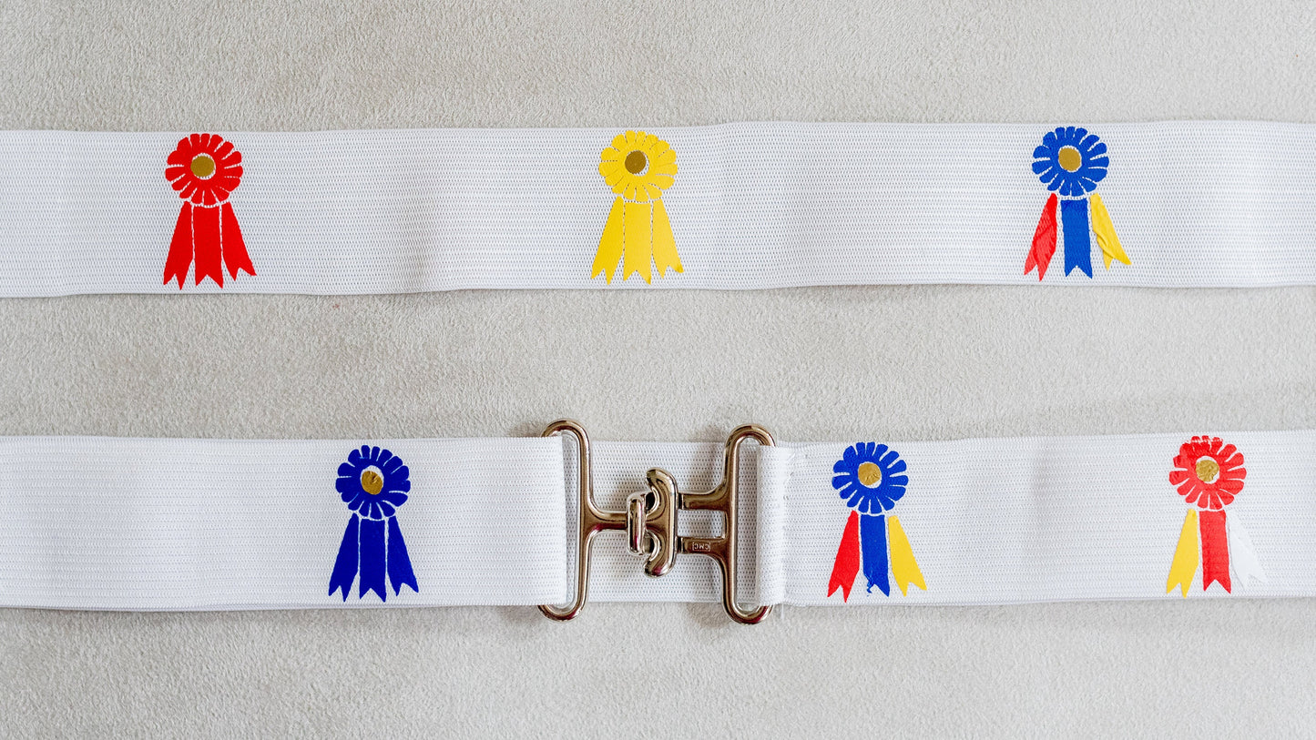 1.5 inch elastic equestrian belt, Horse show ribbons belt, Adjustable horseback riding belt, Equestrian gift