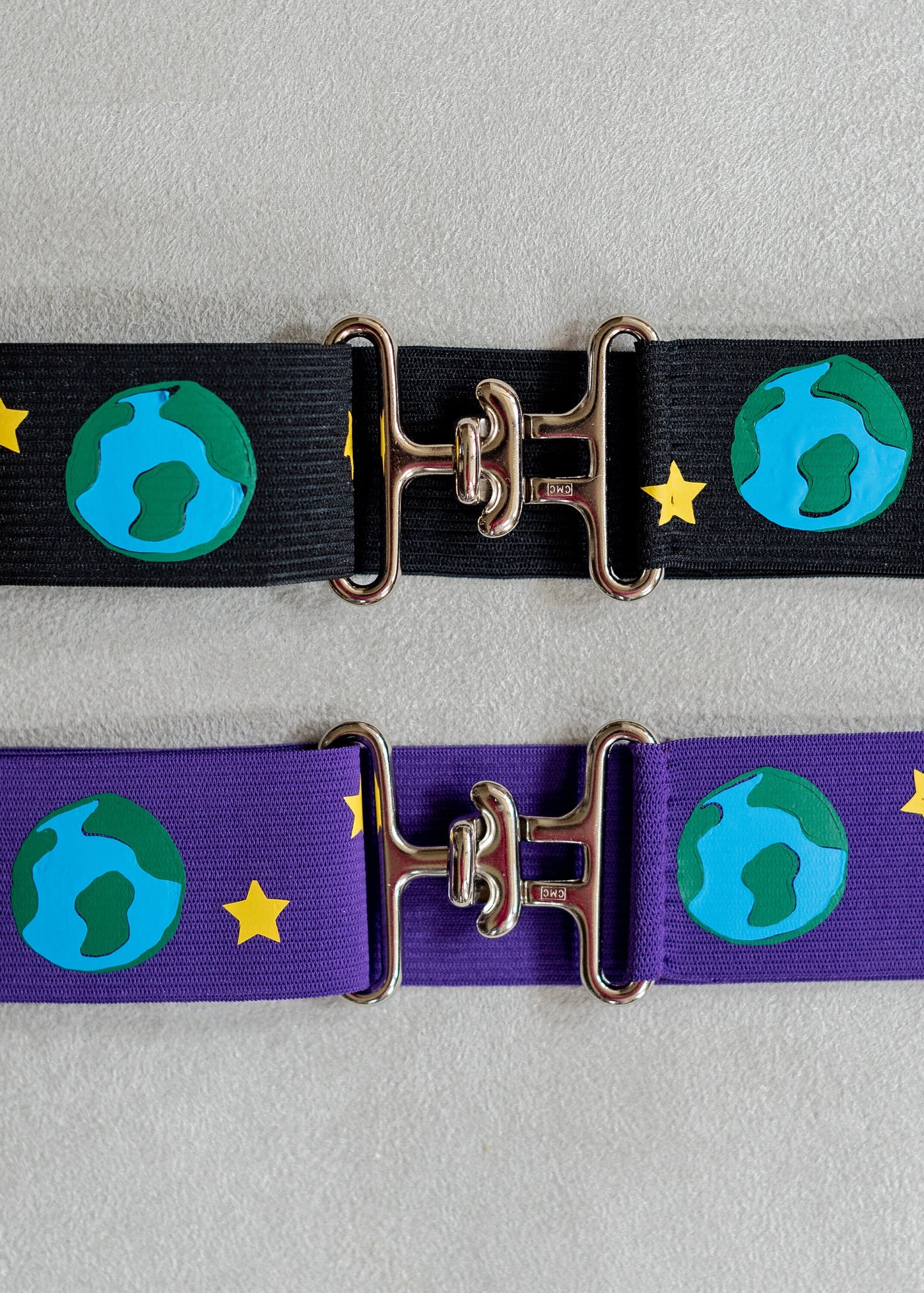 1.5 inch elastic equestrian belt, Outer space belt for horseback riding, Adjustable horse show belt, Equestrian gift