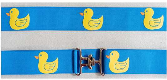 1.5 inch elastic equestrian belt, Ducks on blue horseback riding belt, Childrens horse show belt, Equestrian gift