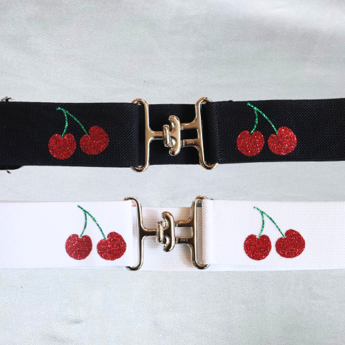 1.5 equestrian belt, Red cherries horse riding belt, Equestrian gift, Childs horse show belt