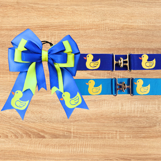 Royal Blue Show Bow & Belt Set for Horseback riders