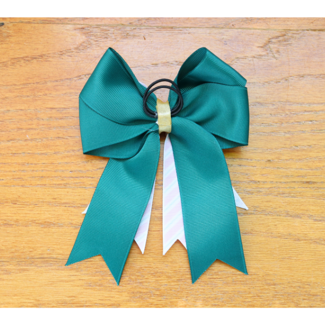 Green Holiday Horse Show Bows: Candy Cane & Gingerbread Equestrian Hair Bows