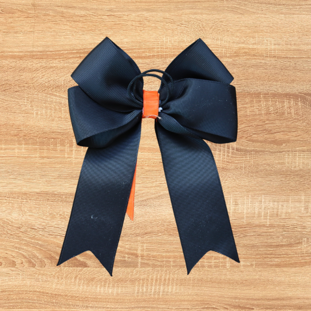 Pumpkin Halloween horse show bow plus belt, Equestrian hair bows and belt, Short stirrup bows, Lead line, Kids hair bows and belts