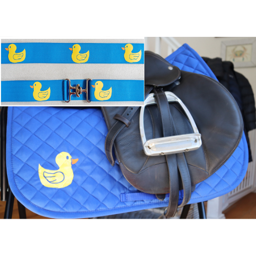 Ducks on blue saddle pad and belt, Cute saddle pad and belt for horseback riders, Equestrian saddle pad, Kids saddle pad