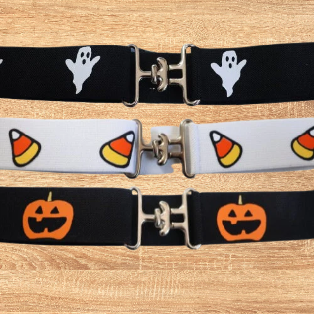 Pumpkin Halloween horse show bow plus belt, Equestrian hair bows and belt, Short stirrup bows, Lead line, Kids hair bows and belts