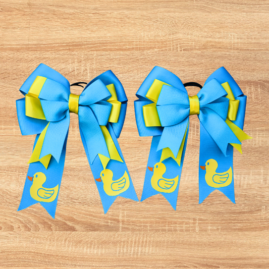 Light Blue Duck Equestrian Show Bows for Horseback Riders