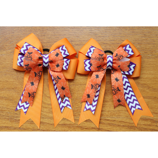 Halloween horse show bows, Equestrian hair bows, Short stirrup bows, Lead line, Kids hair bows