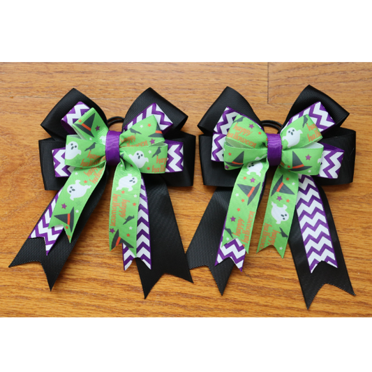Halloween horse show bows, Equestrian hair bows, Short stirrup bows, Lead line, Kids hair bows