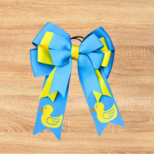 Light Blue Duck Equestrian Show Bows for Horseback Riders