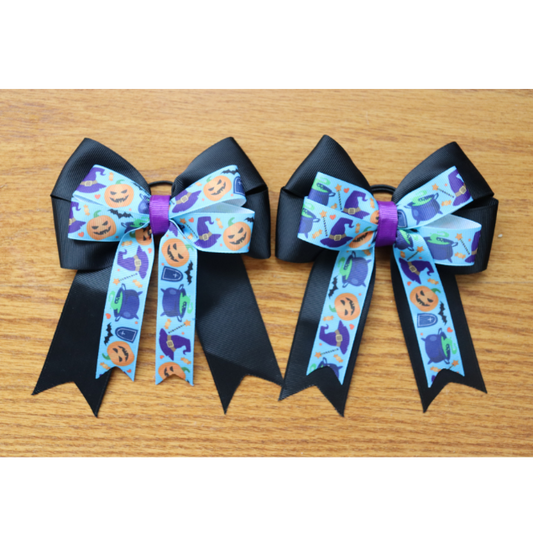 Halloween horse show bows, Equestrian hair bows, Short stirrup bows, Lead line, Kids hair bows