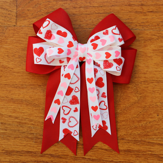 Red Valentine's Day Show Bow & Belt Set for Horseback riders