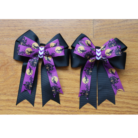 Halloween horse show bows, Equestrian hair bows, short stirrup bows, Lead line, Kids hair bows
