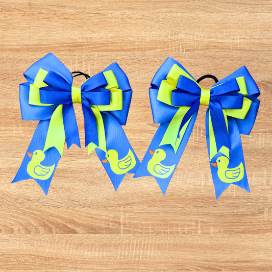Royal Blue Duck Equestrian Show Bows for Horseback Riders