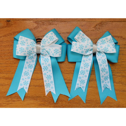 Winter Equestrian Snow flake show bow for horse riders