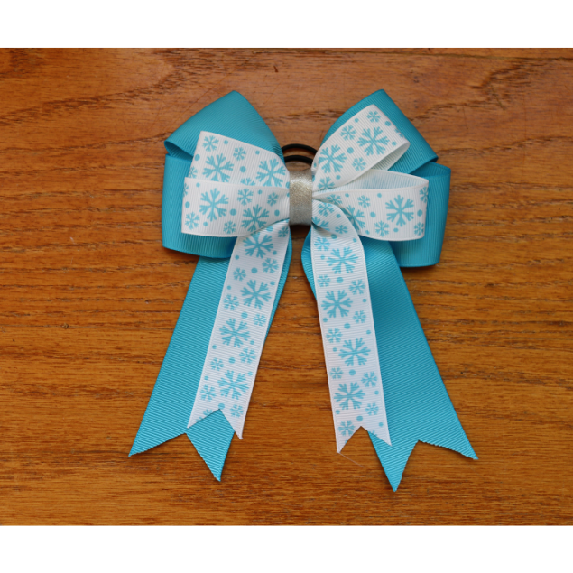 Holiday horse show bows plus belt, Equestrian hair bows and belt, Snowflake bows,Christmas stocking stuffer,short stirrup bows,leadline bow