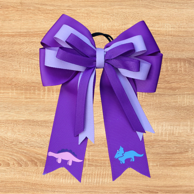 Two Dinosaur Show Bows & Belt Set for Horseback riders