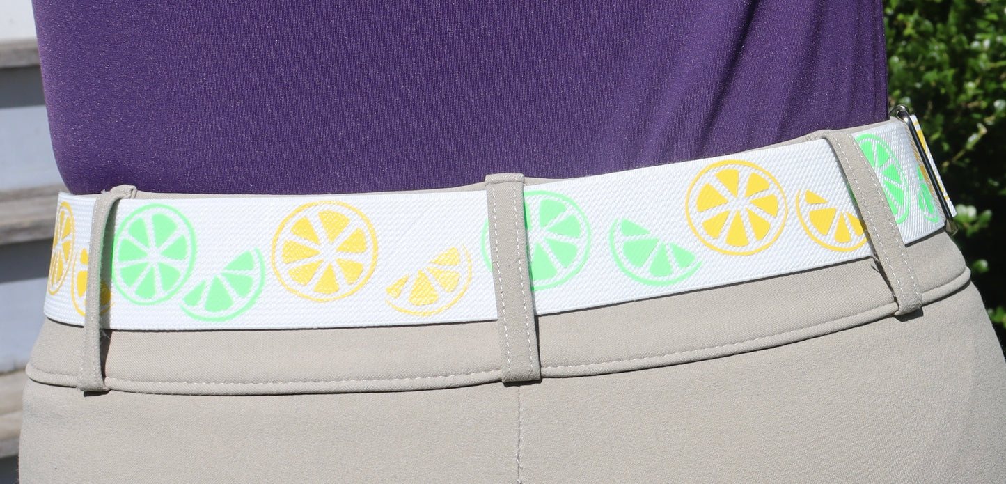 1.5 inch adjustable horseback riding belt, Oranges and lemons horse show belt, Equestrian gift