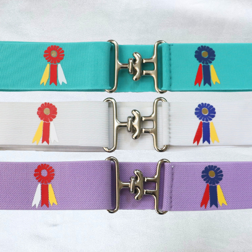 1.5 inch elastic equestrian belt, Horse show ribbons belt, Adjustable horseback riding belt, Equestrian gift