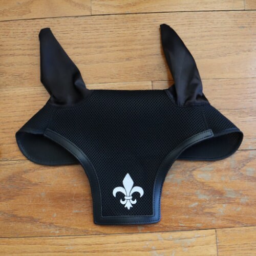 Equestrian fly bonnet, Mesh fly Bonnet, High quality Jumper fly bonnet, Fleur-de-lis fly bonnet