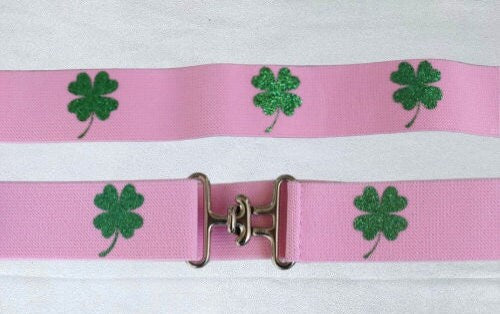 1.5 inch equestrian belt, Shamrock horse riding belt, Good luck belt, Equestrian gift, Childs horse show belt,St. Patrick's Day parade belt