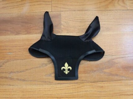 Equestrian fly bonnet, Mesh fly Bonnet, High quality Jumper fly bonnet, Fleur-de-lis fly bonnet