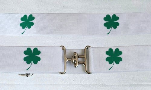 1.5 inch equestrian belt, Shamrock horse riding belt, Good luck belt, Equestrian gift, Childs horse show belt,St. Patrick's Day parade belt