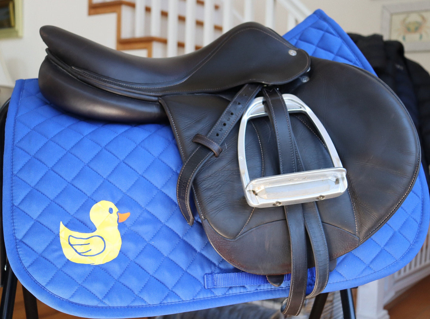 Ducks on blue saddle pad and belt, Cute saddle pad and belt for horseback riders, Equestrian saddle pad, Kids saddle pad