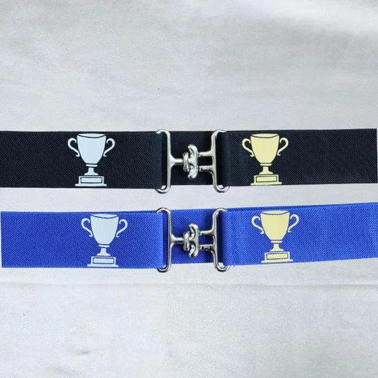 1.5 inch adjustable equestrian belt, Trophy horseback riding belt, Elastic horse riding belt with surcingle buckle, Equestrian gift