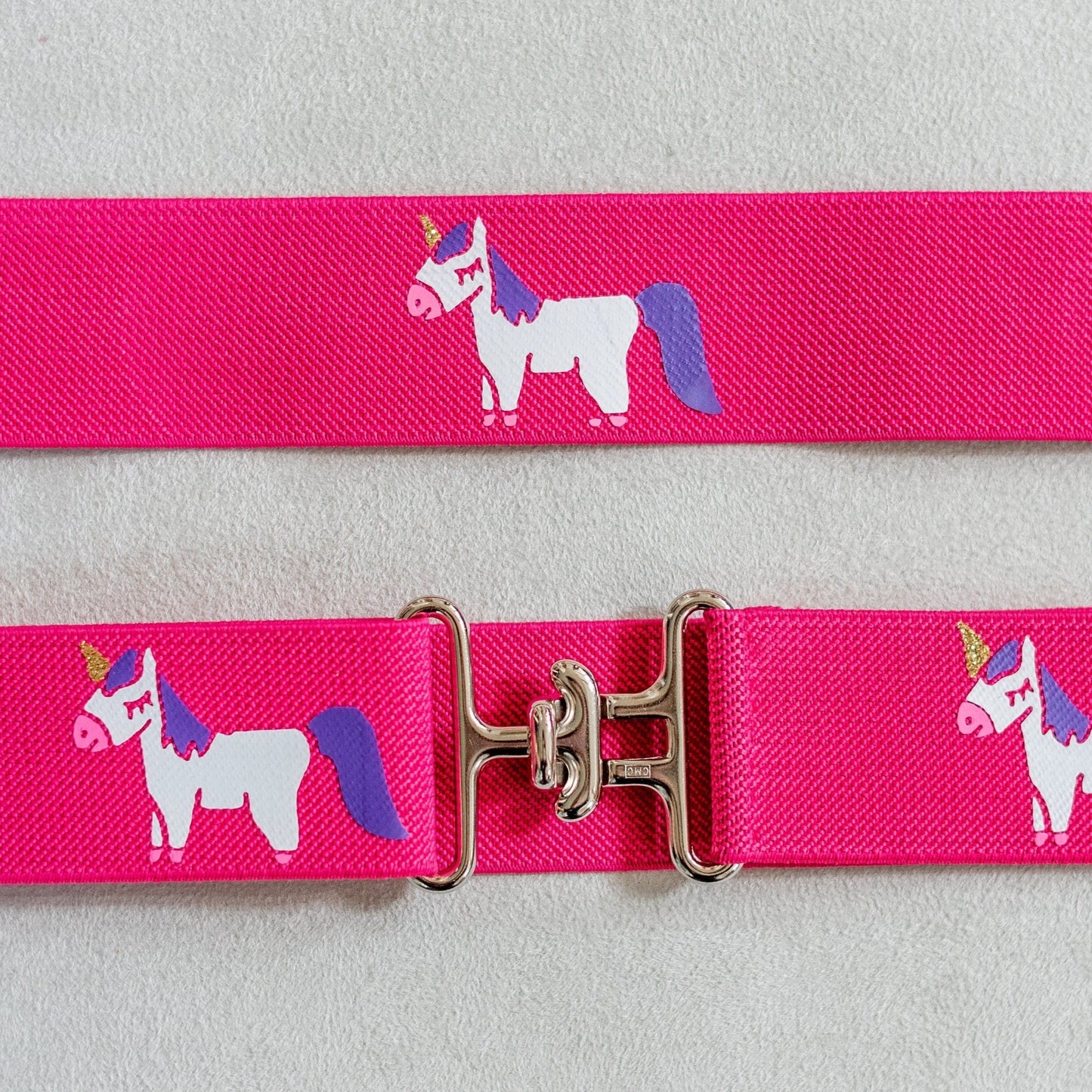 1.5 inch elastic equestrian belt, Unicorns horseback riding belt, Girls horse show belt, Equestrian gift