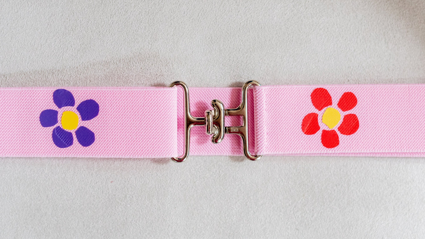 1.5 inch adjustable equestrian belt, Flowers horseback riding belt, Elastic horse show belt, Equestrian gift