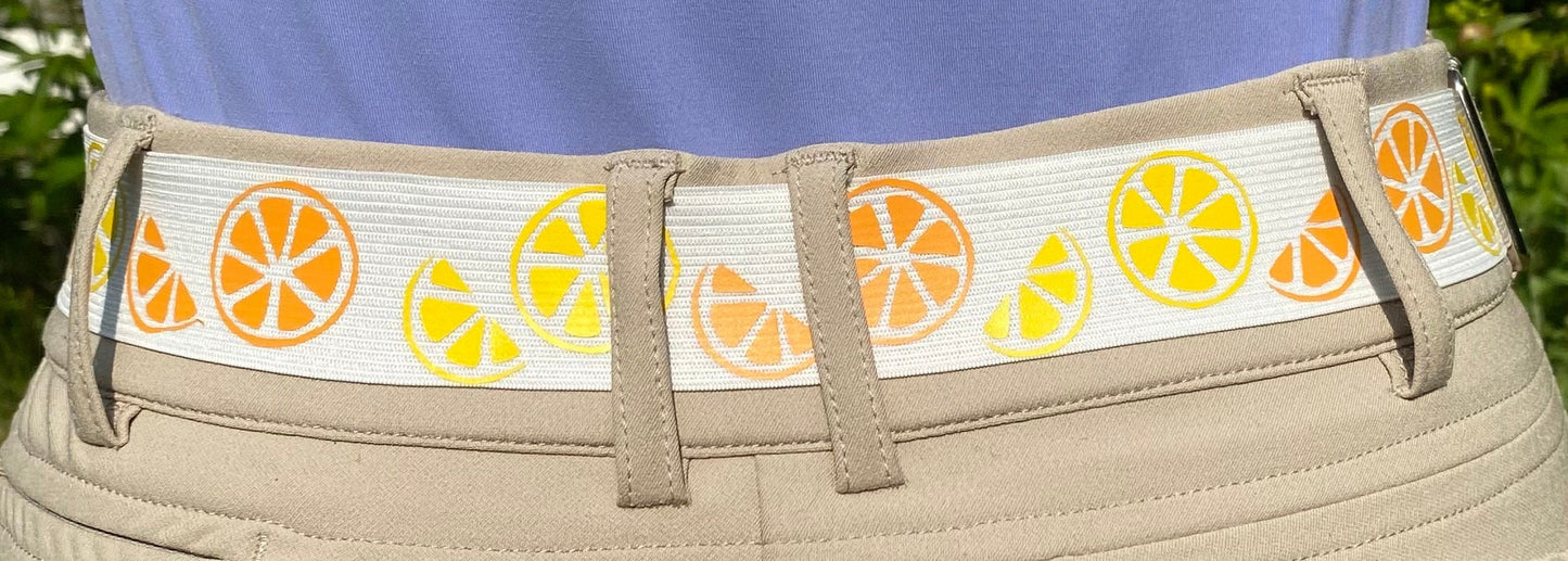 1.5 inch adjustable horseback riding belt, Oranges and lemons horse show belt, Equestrian gift