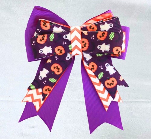 Halloween horse show bows, Equestrian hair bows, Short stirrup bows, Lead line, Kids hair bows