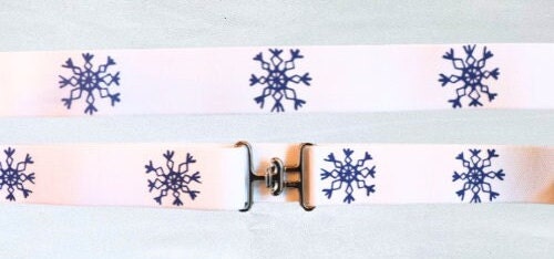 1.5 inch holiday equestrian belt, Snowflake horse riding belt, Christmas belt, Stocking stuffer for equestrians, Childs horse show belt
