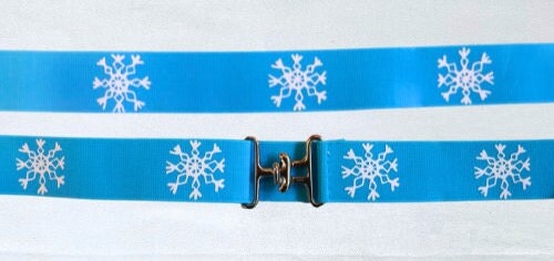 1.5 inch holiday equestrian belt, Snowflake horse riding belt, Christmas belt, Stocking stuffer for equestrians, Childs horse show belt