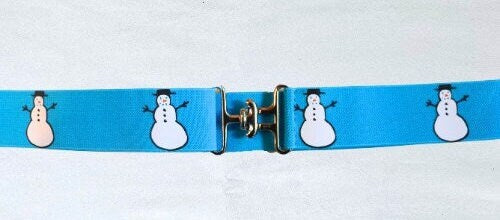 1.5 inch holiday equestrian belt, Snowman horseback riding belt, Christmas belt, Stocking stuffer for equestrians, Childs horse show belt